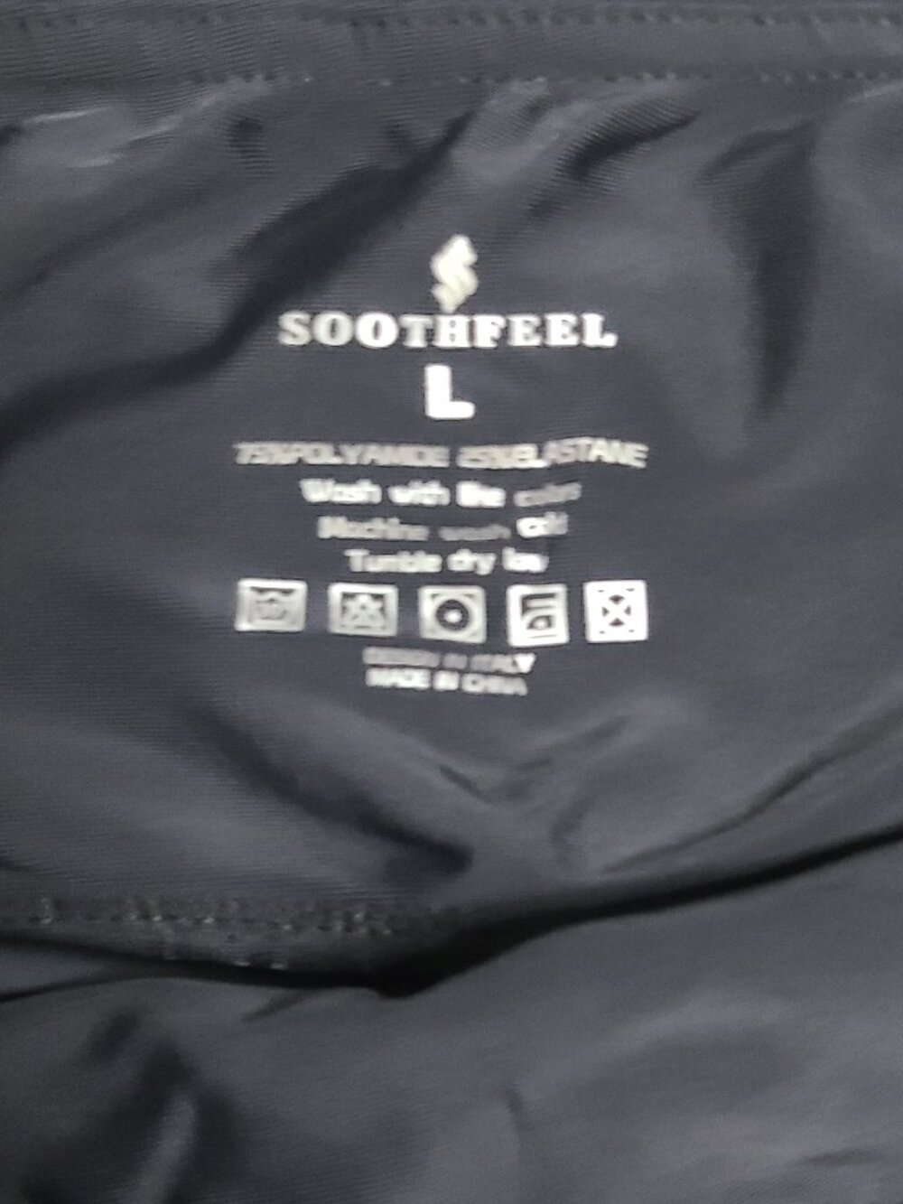 Soothfeel High Waisted Swim Skirt Skort Back Zipper Pocket Black - Size L - Picture 4 of 5